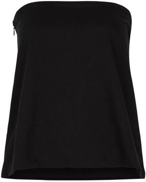 AEXAE Strapless Woven Top - Black