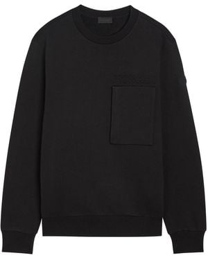 Moncler Embossed-Logo Cotton Sweatshirt - Black