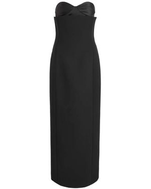 KHAITE Yael Corseted Crepe Maxi Dress - Black