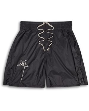 Rick Owens X Champion Logo-Embroidered Shell Shorts - Black