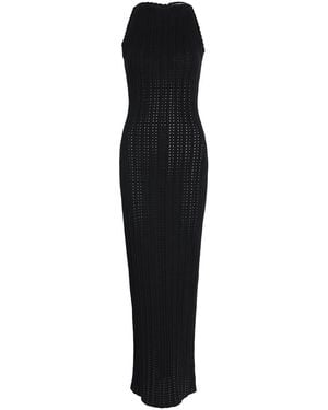 Giuliva Heritage Lola Open-Knit Cotton Maxi Dress - Black