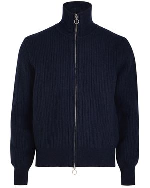 Oliver Spencer Overton Ribbed Merino Wool Cardigan - Blue