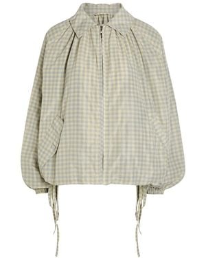 Damson Madder Lailah Gingham Woven Bomber Jacket - Natural