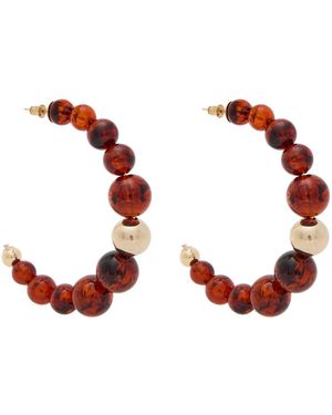 Rosantica Beaded Hoop Earrings - Red