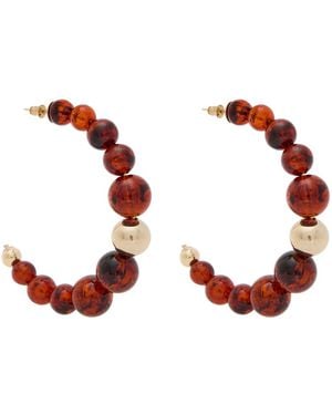 Rosantica Beaded Hoop Earrings - Red