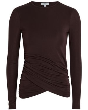 Agolde Eve Draped Jersey Top - Brown
