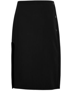 Courreges Wool-Blend Midi Skirt - Black