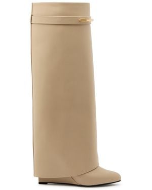 Givenchy Shark 95 Leather Knee-High Boots - Natural