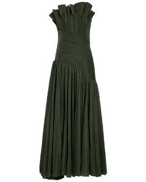 Aje. Aquiline Pleated Woven Gown - Green