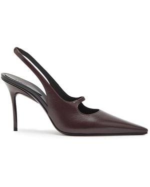 Alaïa Drop 90 Leather Slingback Pumps - Brown