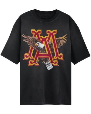 Amiri Vintage Eagle Printed Cotton T-Shirt - Black