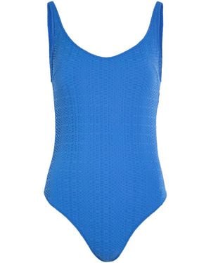 Lisa Marie Fernandez Seersucker Swimsuit - Blue