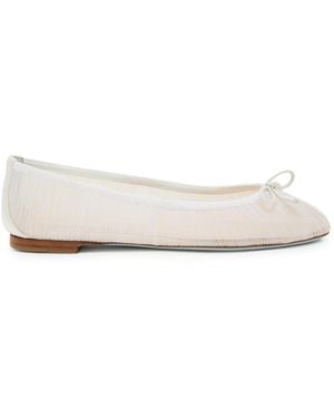 Aquazzura Voile Mesh And Satin Ballet Flats - White