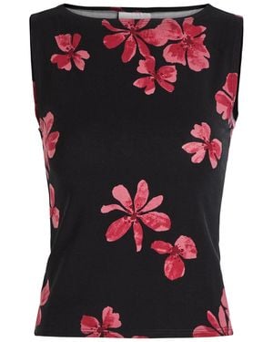 Reformation Dusk Floral-Print Jersey Tank - Black