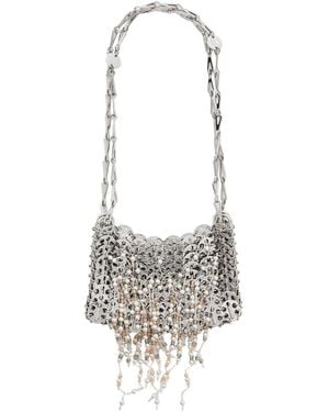 Rabanne 1969 Nano Metal Disc Shoulder Bag - White