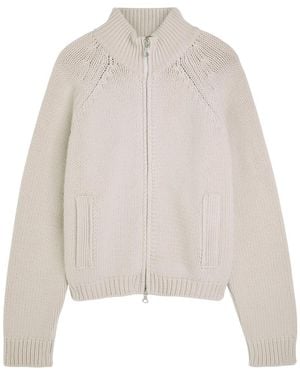 Our Legacy Ribbed Merino Wool Zip-Through Cardigan - White