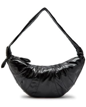 Lemaire Croissant Large Glossed Leather Shoulder Strap - Black