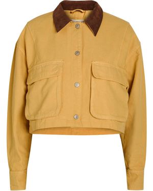 Free People Martha Cropped Cotton-Twill Jacket - Yellow
