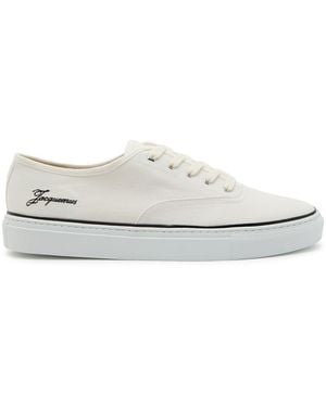 Jacquemus Les Fefe Logo-Embroidered Canvas Sneakers - White
