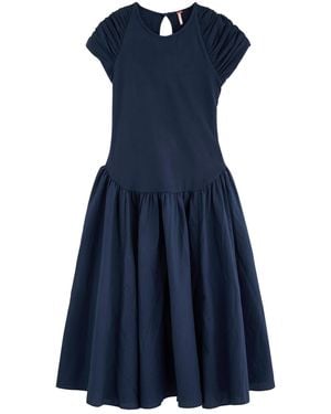 Free People Afternoon Elegance Stretch-Cotton Midi Dress - Blue