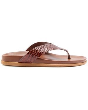 Ancient Greek Sandals Charys Footbed Leather Flatform Sandals - Brown
