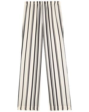 Anine Bing Elain Striped Satin Pants - White