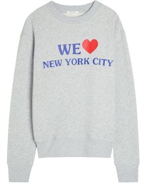 Rag & Bone We Heart Nyc Printed Cotton-Blend Sweatshirt - Gray