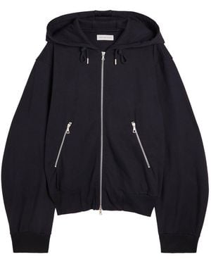 Dries Van Noten Harrino Hooded Cotton Sweatshirt - Blue