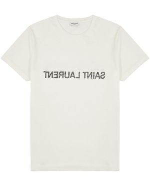 Saint Laurent Logo-Print Cotton T-Shirt - White