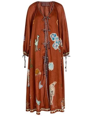 ALÉMAIS Laurence Printed Woven Maxi Dress - Orange