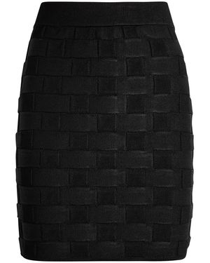 TOVE Ash Checked Knit Mini Skirt - Black