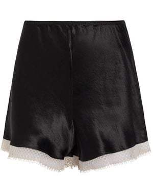 Maria McManus Lace-Trim Satin Shorts - Black