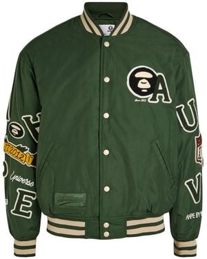 Aape Appliquéd Taffeta Bomber Jacket - Green