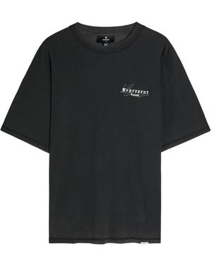 Represent Legacy Overprint Logo Cotton T-Shirt - Black