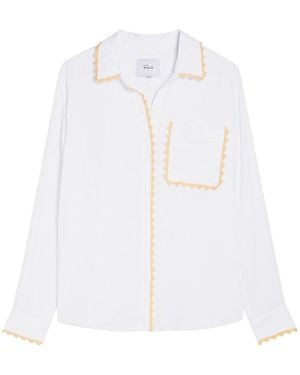 Rails Saya Embroidered Linen-Blend Shirt - White