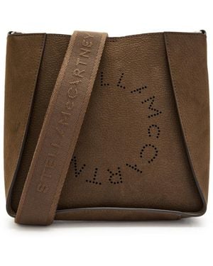 Stella McCartney Logo Square Grained Faux Leather Cross-Body Bag - Brown