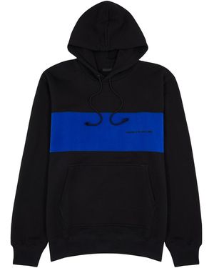 Helmut Lang Striped Hooded Cotton Sweatshirt - Black
