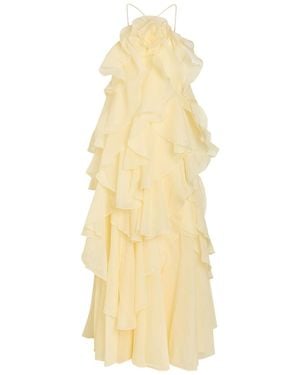 Aje. Pandorea Ruffled Chiffon Maxi Dress - Yellow