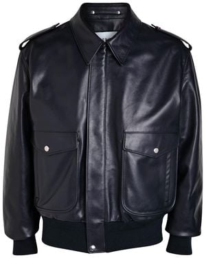 Givenchy Padded Leather Bomber Jacket - Blue