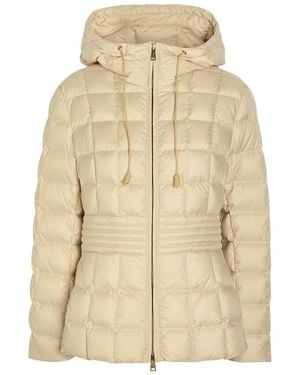 Moncler Engoulevent Hooded Quilted Shell Jacket - Natural