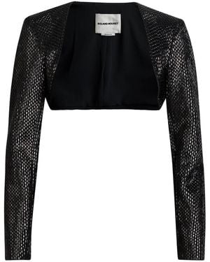 Roland Mouret Crystal-Embellished Crepe Cropped Jacket - Black