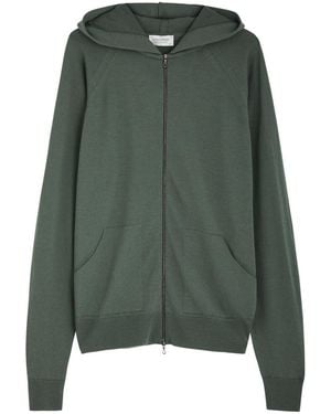 John Smedley Carty Hooded Wool Sweatshirt - Green