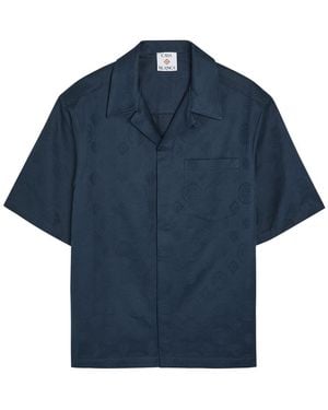 CASABLANCA Monogram Cotton Shirt - Blue