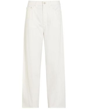 Maria McManus Crescent Barrel-Leg Denim Jeans - White