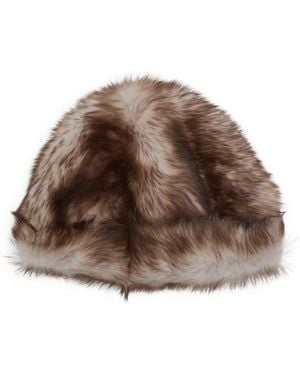 Nour Hammour Louve Shearling Hat - Brown
