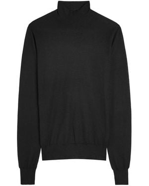 JOSEPH High-Neck Cashmere Knit Top - Black