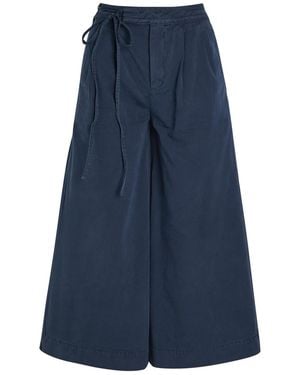 Damson Madder Lotta Cropped Cotton Culottes - Blue