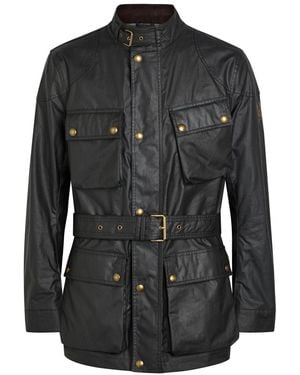 Belstaff Trialmaster Belted Waxed Cotton Jacket - Black