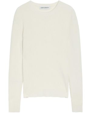 Our Legacy Compact Rib-Knit Silk Top - White