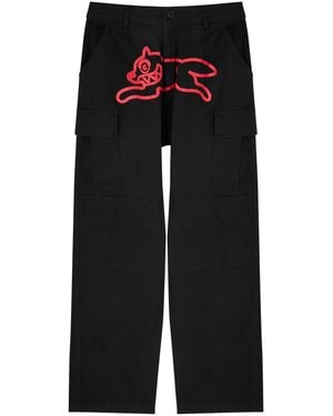 ICECREAM Running Dog Cotton Cargo Trousers - Black
